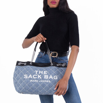 The Quilted Denim Chain Sack Bag