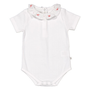 Alexandra Ruffle Collar Onesie NB4902A-WHT