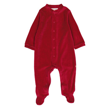 Baby Burgundy Velour Angel Wing 1-Piece Sleepsuit NB4700G-BGD