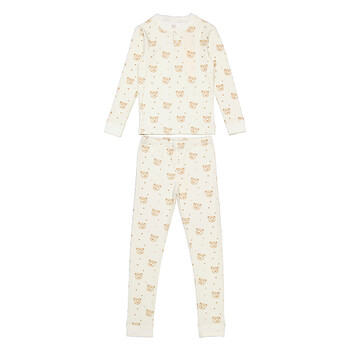 Kids Cream Bear Print Organic Cotton Pyjama SW1702K-CRE
