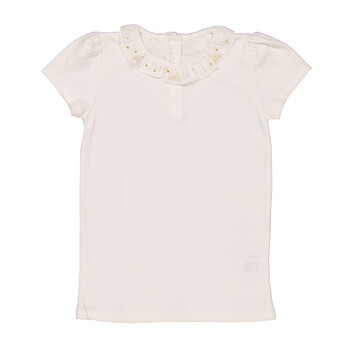Kids Embroidered Ruffle Collar Shirt