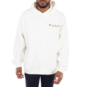 ★MARNI★ Floral Printing Logo Sweatshirt Natural White FUMU FUMU0074PP_USCW96_Natural_Whit