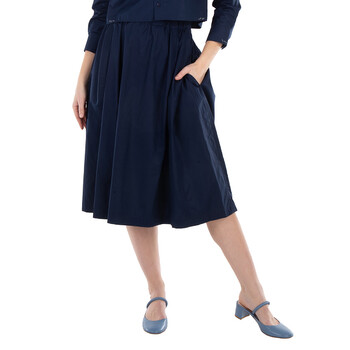 Valentino Garavani Garavani V-Logo Pleated Denim Skirt