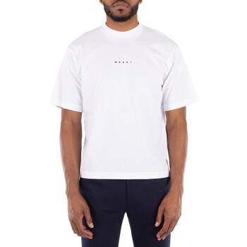 Tシャツ・カットソー MARNI Logo Organic Short Sleeve T-Shirt White THJET49EPHUSCS White organic cotton T-shirt with logo | Marni