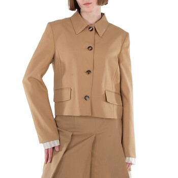 Max Mara Agiate Cropped Stretch-Cotton Jacket, Brand Size 40 (US