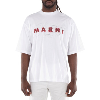 Marni The Wrinkled Logo T-Shirt, Brand Size 44 ( US Size 34
