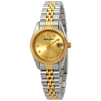 Mathey II Quartz Crystal Gold Dial Ladies Watch D710BDI