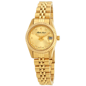Mathey II Quartz Crystal Gold Dial Ladies Watch D710PDI