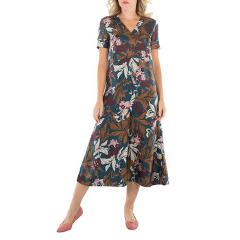 Ladies China Blue Paola Printed Silk Dress PAOLA 003