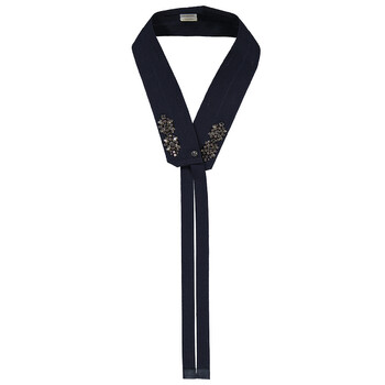 Max Mara Ladies Navy Superbo Embroidered Hood Trim