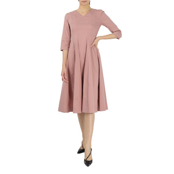 Max Mara Ladies Venere Antique Rose Cotton Blend Poplin Midi Dress