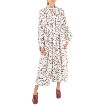 Balenciaga Logo Monogram Asymmetric Shirt Dress, Brand Size