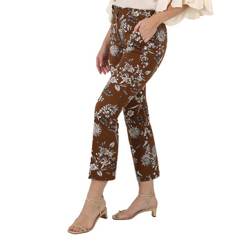 Scrivia Cropped Floral Stretch-cotton Pants