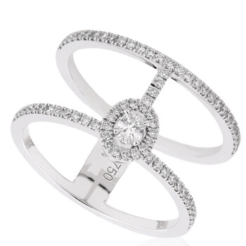Glam’Azone White Gold Two-Row Pave Ring 05237WG