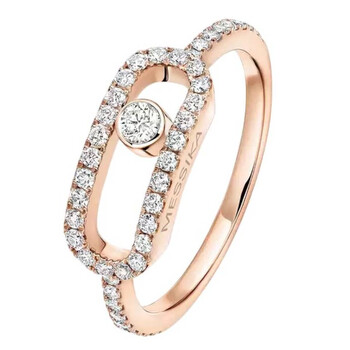 Move Uno 18k Rose Gold Diamond Ring, Size 48 12113-PG