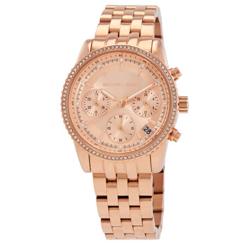 Bryant Chronograph Quartz Rose Gold Dial Ladies Watch MK7531