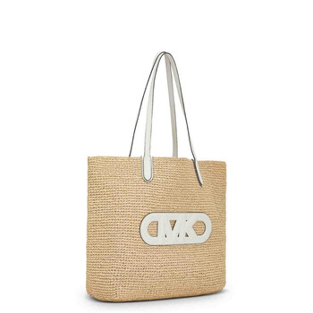 Eliza Extra-Large Empire Logo Straw Tote Bag