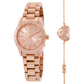 Petite Lexington Quartz Ladies Watch and Heart Bracelet Gift Set MK4994SET