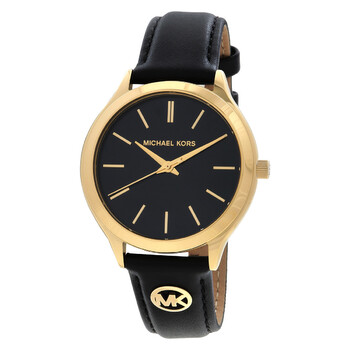 Slim Runway Quartz Black Dial Ladies Watch MK7553 Slim Runway Quartz Black Dial Ladies Watch MK7553