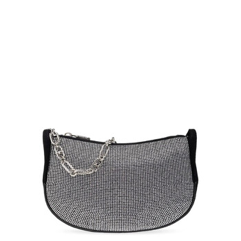 ☆☆CELINE☆☆ Celine Shoulder Bag 193952FJM 38SI Black Celine Ava Triomphe Strass Velvet Shoulder Bag 193952FJM