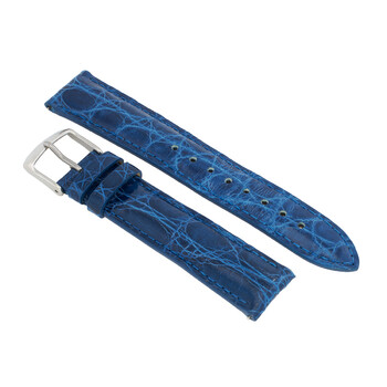 18MM Cobalt Crocodile Leather Strap