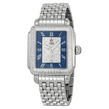 Deco Diamond Blue Pave Dial Strap Ladies Watch MWW06T000082