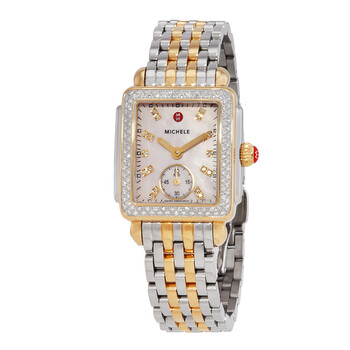 Michele Coral Collection Diamonds Set Bezel Watch Michele Coquette Quartz Diamond White Mother of Pearl Dial  main image 3