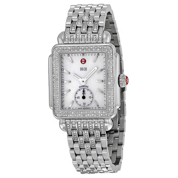 Deco White Pearl Diamond Bezel Ladies Watch MWW06V000041