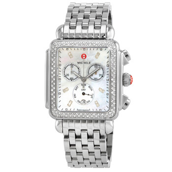 Michele Deco Xl Diamond Mother of Pearl Dial Ladies Watch Mww06z000035