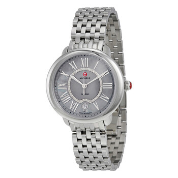 Serein 16 Grey Mother of Pearl Diamond Dial Stainless Steel Ladies Watch MWW21B000040