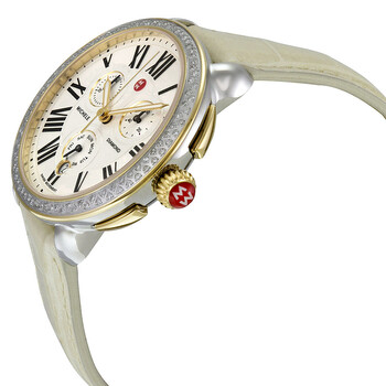 Serein Chronograph Ivory Dial Bone Leather Ladies Watch MWW21A000043