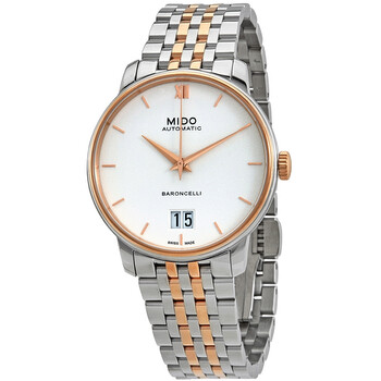 Mido Baroncelli II Automatic Silver Dial Two-tone Men's
