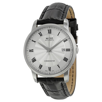 Baroncelli III Automatic Silver Dial Black Leather Men's Watch M0104081603320