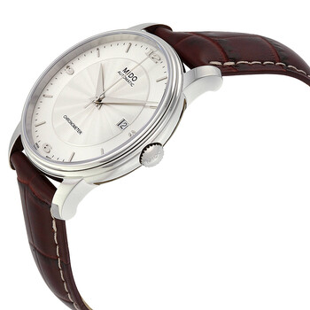 Baroncelli III Automatic Silver Dial Brown Leather Men's Watch M0104081603710
