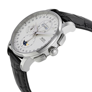 Baroncelli Moonphase Automatic Silver Dial Black Leather Men's Watch M86074M142