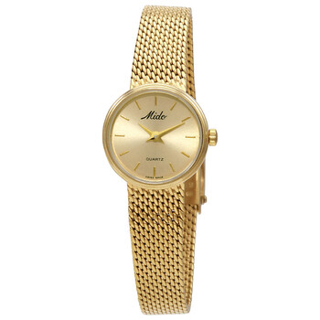 Elegance Quartz Champagne Dial Gold PVD Mesh Ladies Watch M3019.3.12.1