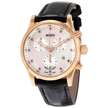 Multifort Mother of Pearl Dial Black Leather Ladies Watch M005.217.36.116.20