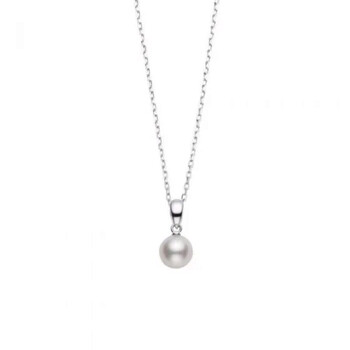 8mm AA grade Akoya Cultured Pearl Pendant in 18K White Gold 8mm AA grade Akoya Cultured Pearl Pendant in 18K White Gold