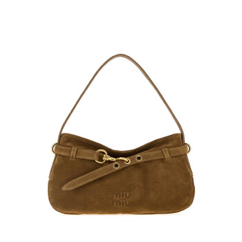Biscuit Suede Avenue Shoulder Bag