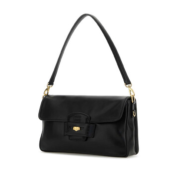 Black Leather Penny Shoulder Bag