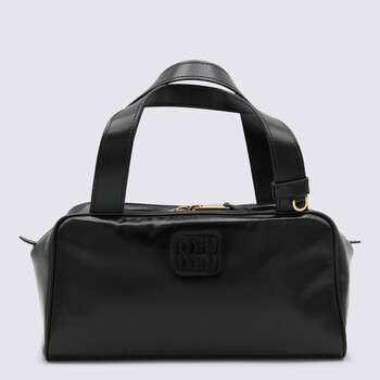 Black Leather Top Handle Bag