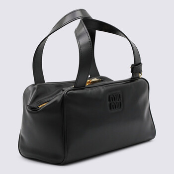 Black Leather Top Handle Bag