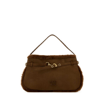 Brown Shearling Shoulder Bag