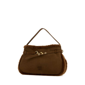 Brown Shearling Shoulder Bag