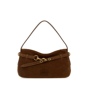 Brown Suede Avenue Shoulder Bag