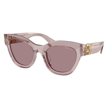 Light Purple Brown Cat Eye Ladies Sunglasses MU 01YS 12W20I 51
