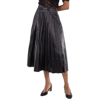 Black Pleated Midi Skirt