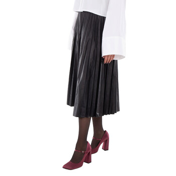 Black Pleated Midi Skirt