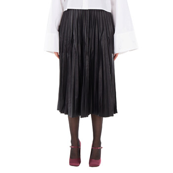 Black Pleated Midi Skirt