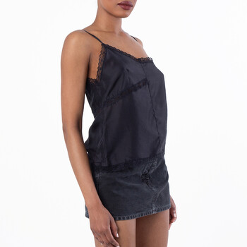 Lace-Trimmed Silk Top